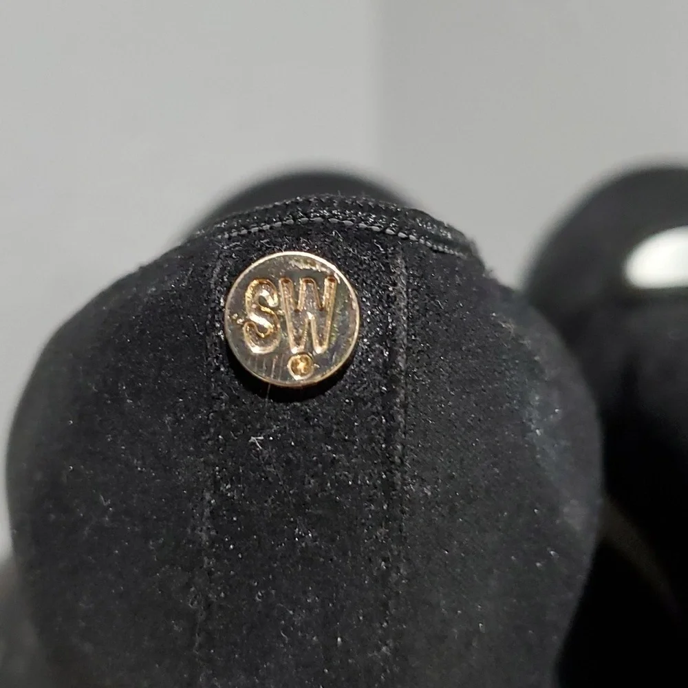STUART WEITZMAN ARIANA CLARE BLACK SUEDE WEDGES SIZE 2 - Picture 9 of 12